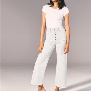 High rise wide leg striped jeans Abercrombie